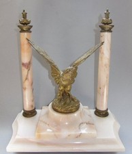 ANCIENNE GARNITURE DE CHEMINEE EN MARBRE ROUGE ANTIQUE RED MARBLE PORTICO 