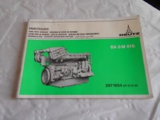 Catalogue pièces détachées moteur Deutz BA 8M 816 297 1654 GF 0172-99 années 70
