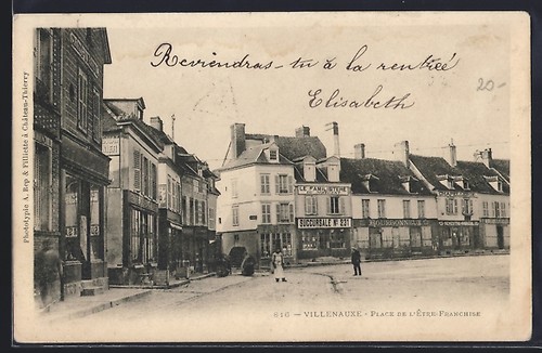 Cpa villenauxe place de - villenauxe,,