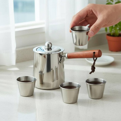 Théière inox avec - en,