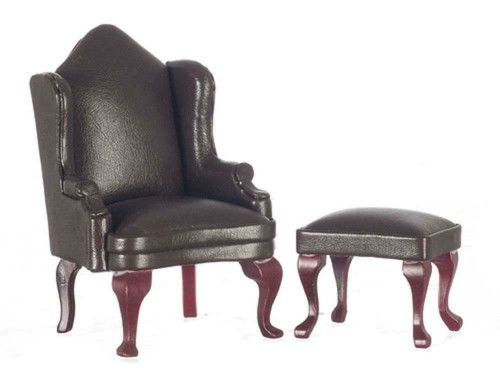 Fauteuil ailes cuir - À, en