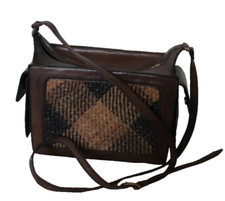 SAC POUR APPAREIL PHOTO ACCESSOIRES VINTAGE FAIT MAIN CUIR DECOR TRESSAGE PAILLE