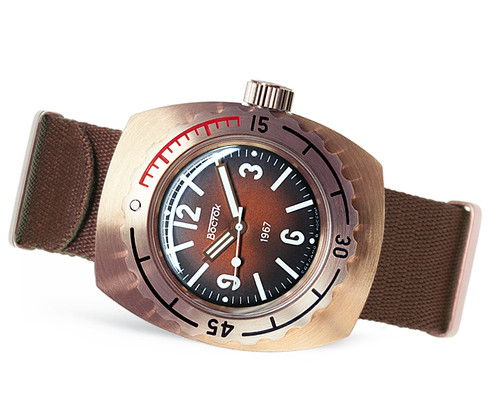 Montre bronze plongée russe - bronze,