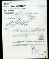 SCIONZIER Crozet (74) LABORATOIRE-STUDIO PHOTO "Pierre GEROUDET" Lettre en 1970