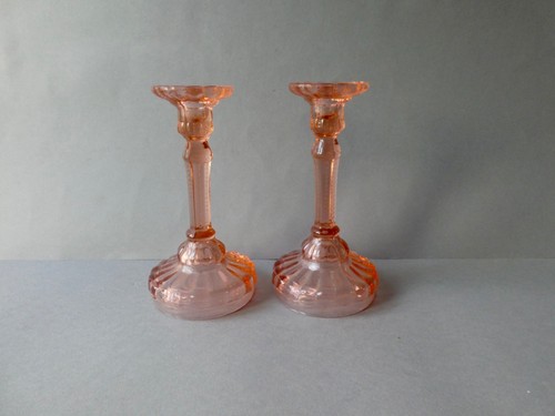 Paire bougeoirs verre - de,