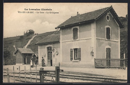 Cpa villey sec - la, gare,