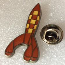 Pin's vintage tintin fusée (Lombard  Hergé  Coinderoux ) version argentée N° 29