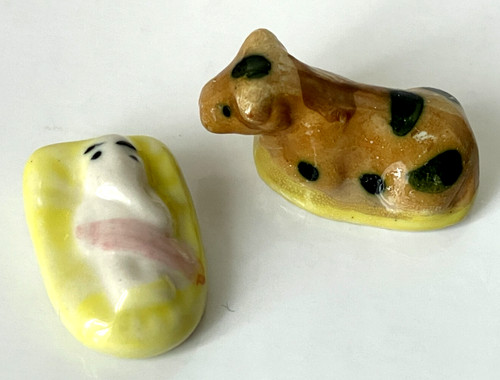 Lot fèves vache jésus - de,