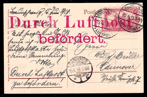Carte postale zeppelin - carte, zeppelin-hansa