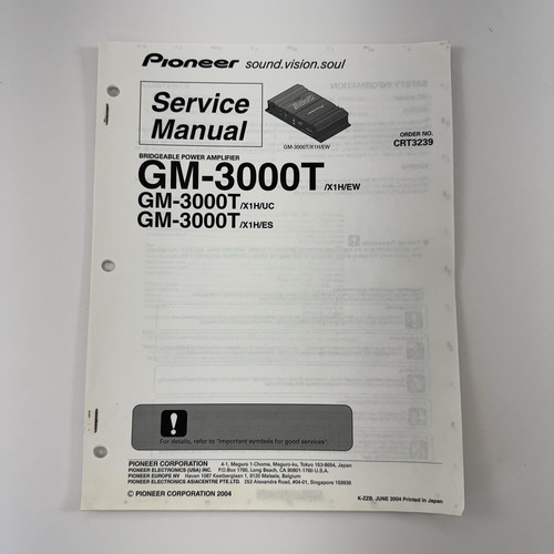 Pioneer service manual - pioneer,