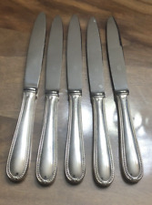 5 Couteaux a fromage dessert en métal argenté orfèvre Platil modèle perles