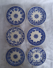 6 Assiettes à mignardises ou à pain faïence de GIEN Décor Rouen