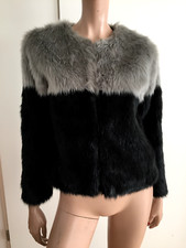 Veste blouson Manteau KOOKAI  fausse fourrure gris noir taille XS