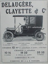 PUBLICITE AUTOMOBILE DELAUGERE