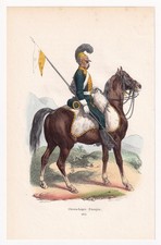 Gravure XIXe Chevau Léger