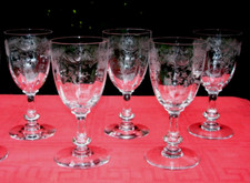 SAINT LOUIS MASSENET CLEO 5 WEINGLÄSER VERRES A VIN CRISTAL GRAVE NAPOLEON III B