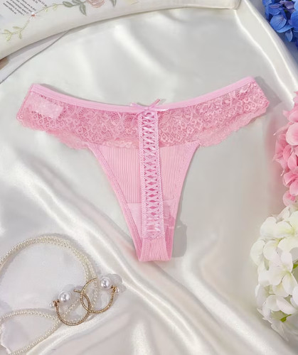 String roge dentelle - roge, taille