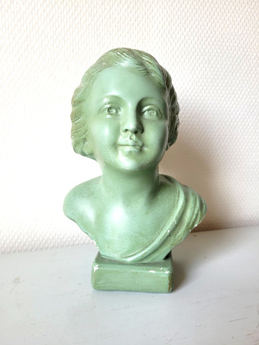Buste art deco plâtre vert - buste,