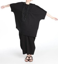 remarquable t-shirt NEW NEUF patron créateur lagenlook rundholz like black noir