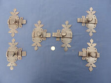 6 Targettes ouvragées fer forgé ancienne portes Ht 18 à 19 cm