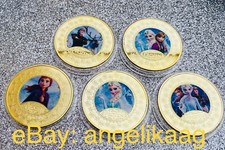 Frozen The Glace Princesse Elsa, Anna, Kristoff, Olaf, Sven Plaqué Or Pièce Set