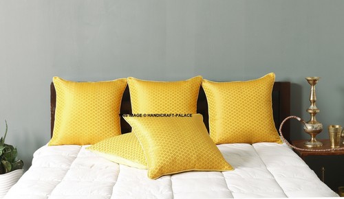 Jaune housse coussin - or,