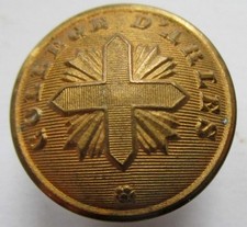 Bouton bombé en métal doré du 19e : Collège d'Arles, à la croix, de 20 mm