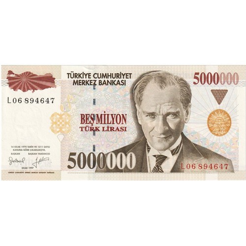 Billet turquie 000 - turquie,, 5,000,000