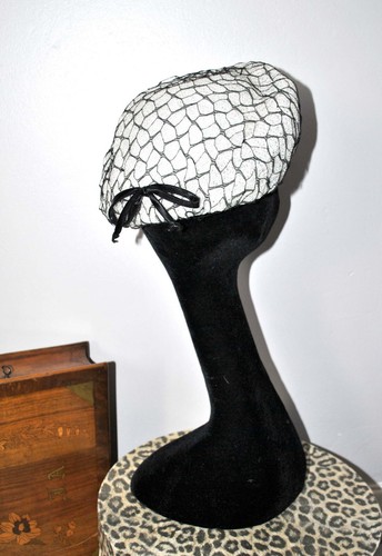 Chapeau vintage bibi blanc - blanc, en