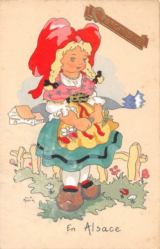 Cpa illustrateur lucie andre - cpa,