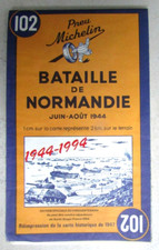 Carte Pneu Michelin 102 Bataille de Normandie Réimpression de la carte de 1947