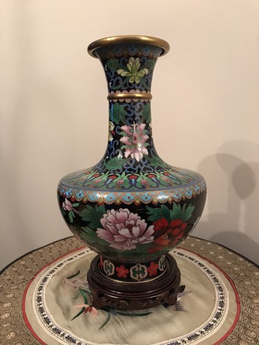 Cloisonne vase bronze - cloisonne,