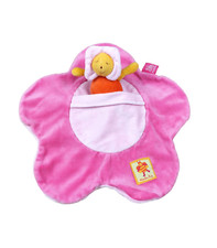 Doudou rond fleur rose peluche Bibi orange abeille Louna MOULIN ROTY poche rose