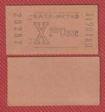 Ticket RATP. METRO X 2ème