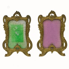 Paire de deux cadres en laiton