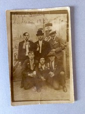 PHOTO 1934 en studio décor bateau paquebot portrait hommes