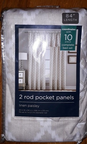 Linen paisley rod pocket - rod,
