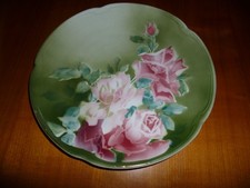Assiette Keller et Guérin Faïencerie De Lunéville  décor roses