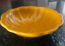 COUPE  Ravel Aubagne poterie en terre cuite vernissée orange/jaune Provence