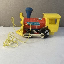 VINTAGE FISHER PRICE TOYS 643 TRAIN TOOT TOOT A TIRER EN BOIS 1964