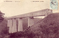 CPA 14 NORMANDIE Env. Vire Souleuvre en Bocage BENY-BOCAGE Le Pont 1905 animé