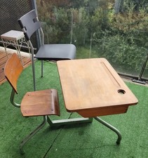 Bureau ancien bois réglable