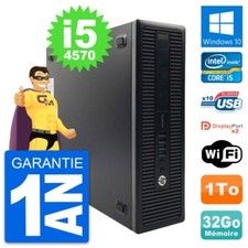 PC HP ProDesk 600 G1 SFF Intel i5-4570 RAM 32Go Disque Dur 1To Windows 10 Wifi