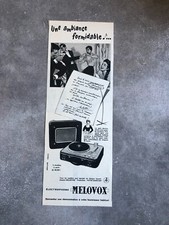 publicité de presse 1956 Electrophone MELOVOX
