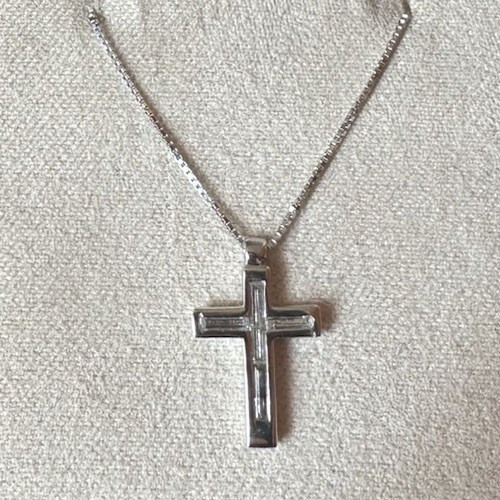 Collier croix blanc - collier,