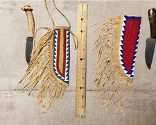 Ensemble de 2 housses de couteau indiennes en perles fourreau de couteau en c...