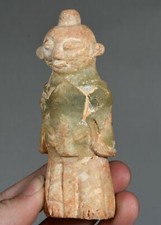 3.7'' Old Chinese Natural Hetian Jade Carve People Person Man Amulet Pendant