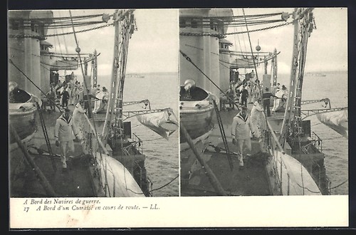 Cpa stéréoscopique bord - cpa, a