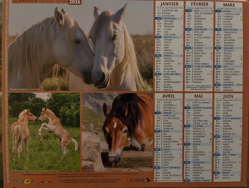 Calendrier 2026 poste - calendrier, dept