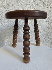 Tabouret Tripode Bois style Charles Dudouyt 1940 tabouret de traite Art Déco 